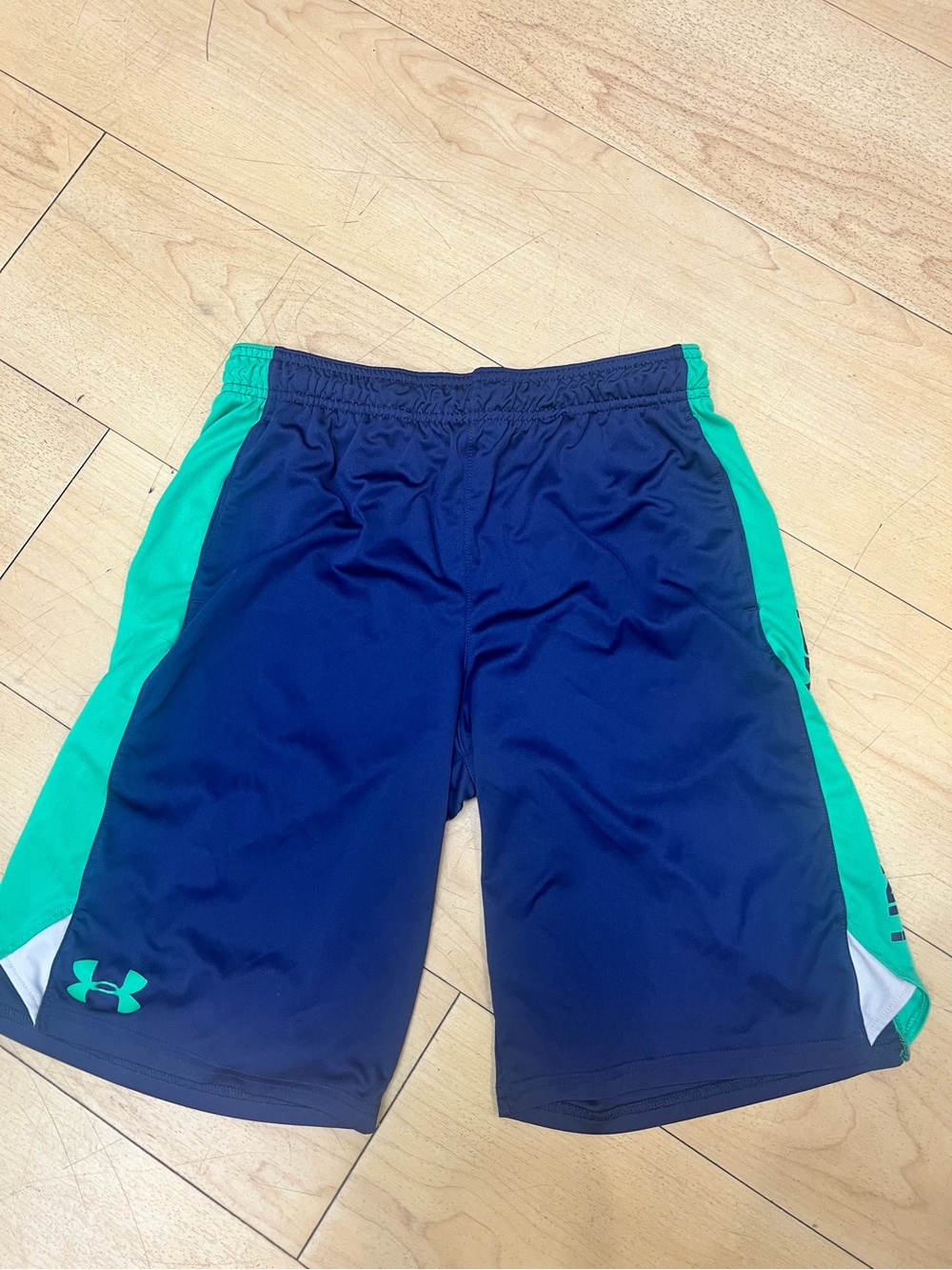 Under Armour Men's Navy with Teal Side Panel Athletic Shorts